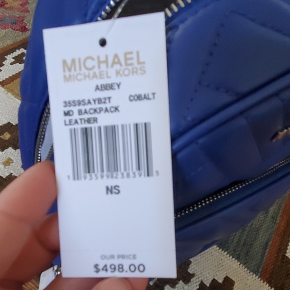 Michael Kors Abbey Medium Quilted Backpack Cobalt - Picture 5 of 6